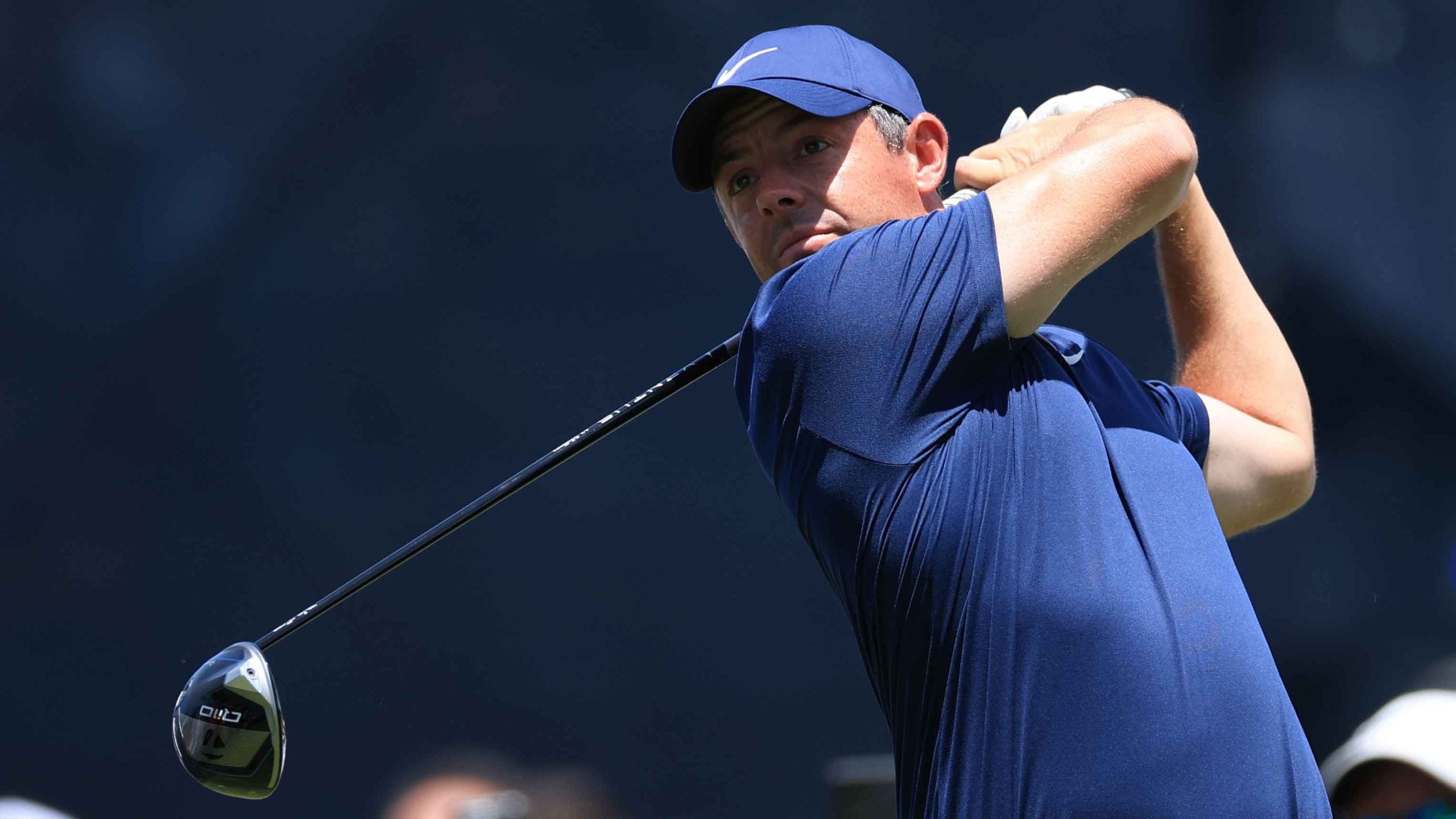 Rory McIlroy hitting driver at the pga championship on saturday