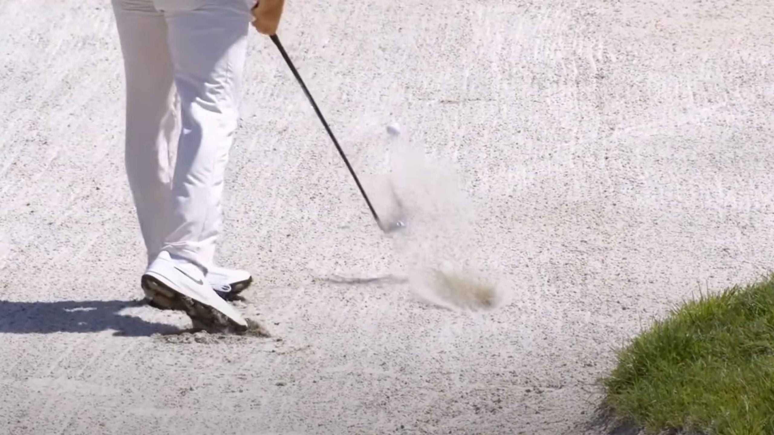scottie scheffler bunker shot on 9th hole sunday at cj cup byron nelson