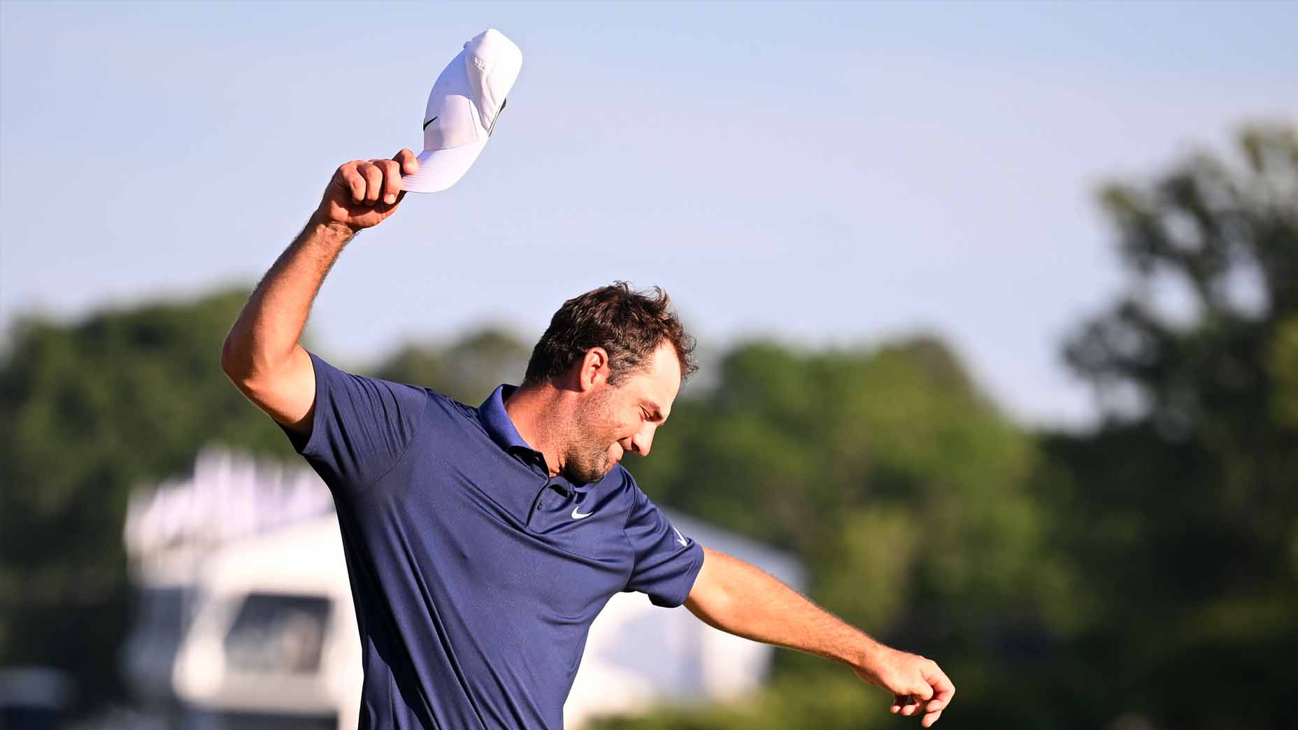 PGA Tour pro Scottie Scheffler reacts after winning the 2025 PGA Championship