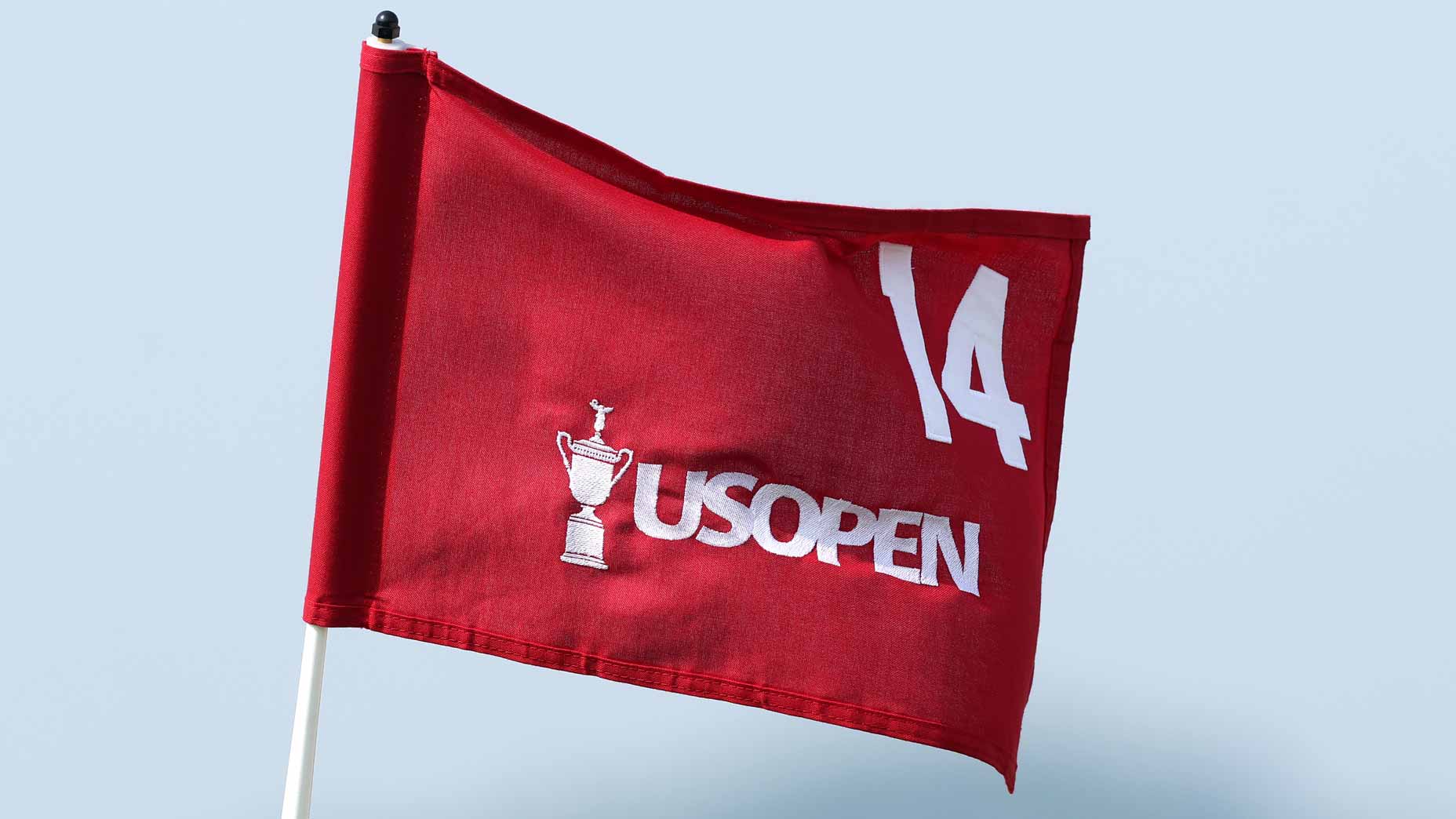 2025 U.S. Open Sunday tee times: Flagstick on the 14th green at Oakmont.
