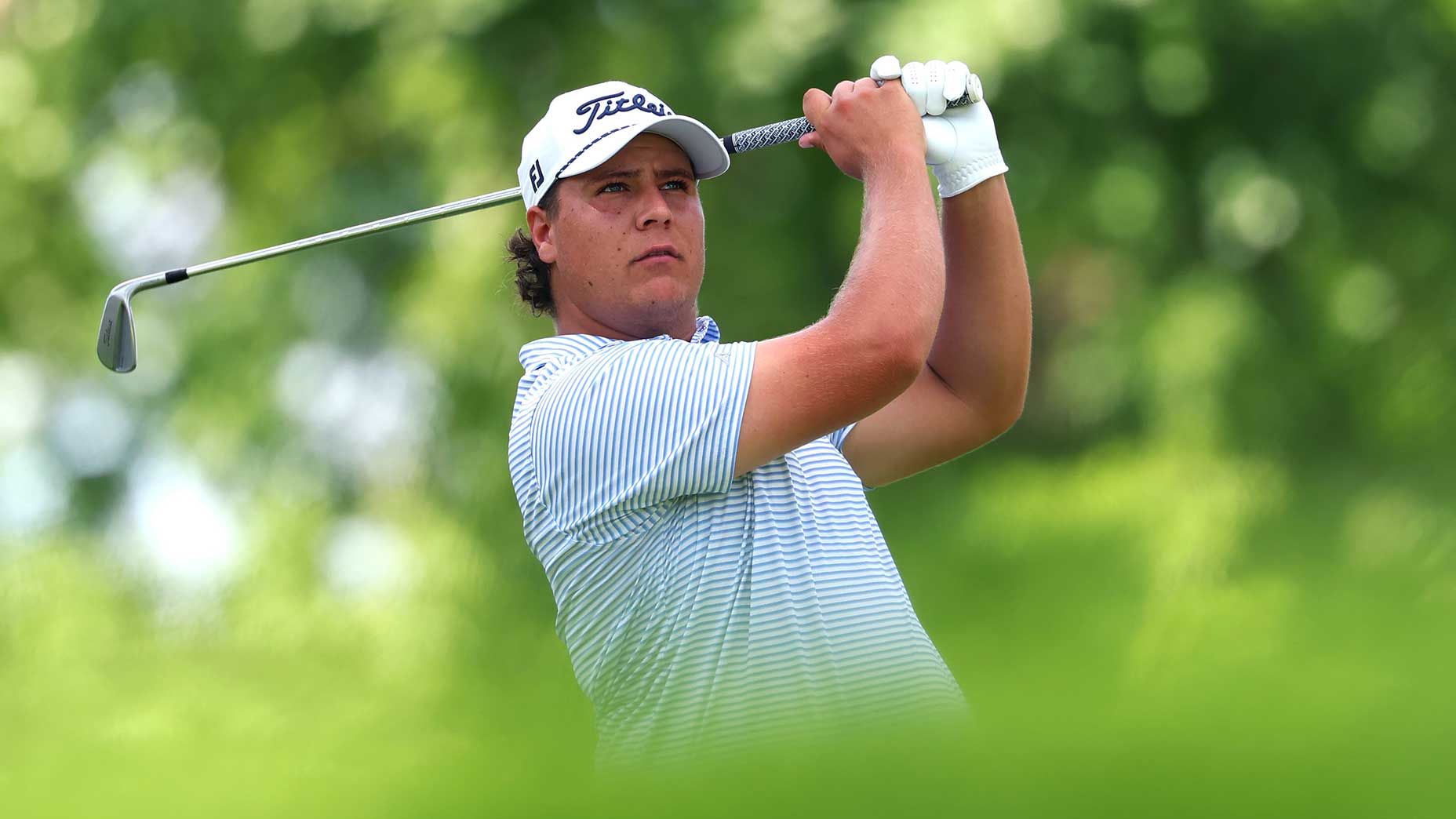 Aldrich Potgieter hits a tee shot during the third round of the Rocket Classic on Saturday at Detroit Golf Club.