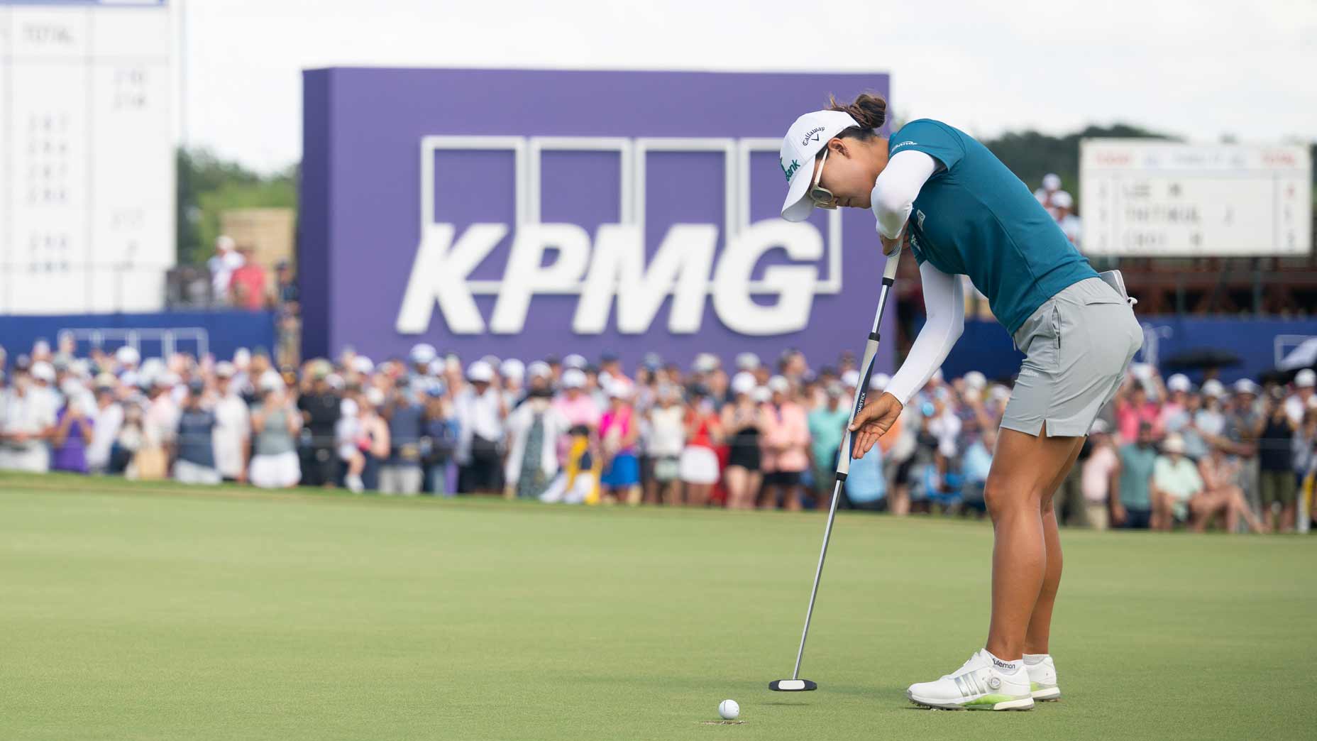 Minjee Lee putts on the 18th hole during the final round of the KPMG Women's PGA Championship at Fields Ranch East at PGA Frisco on Sunday, June 22, 2025 in Frisco, Texas.