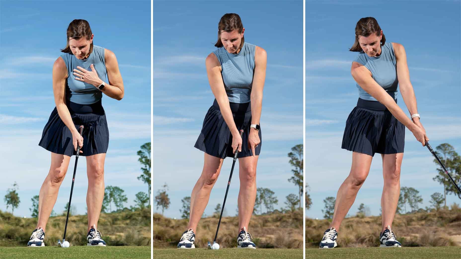 erika larkin demonstrates ball-striking drill