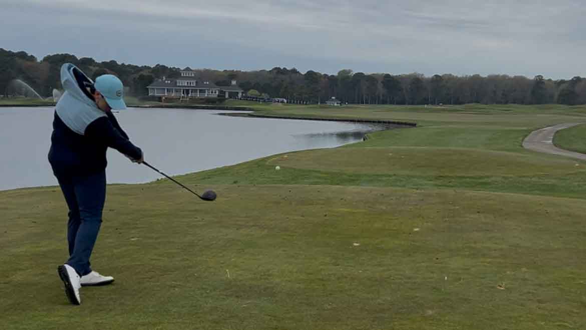 ike rothman hitting tee shot in ocean city, maryland