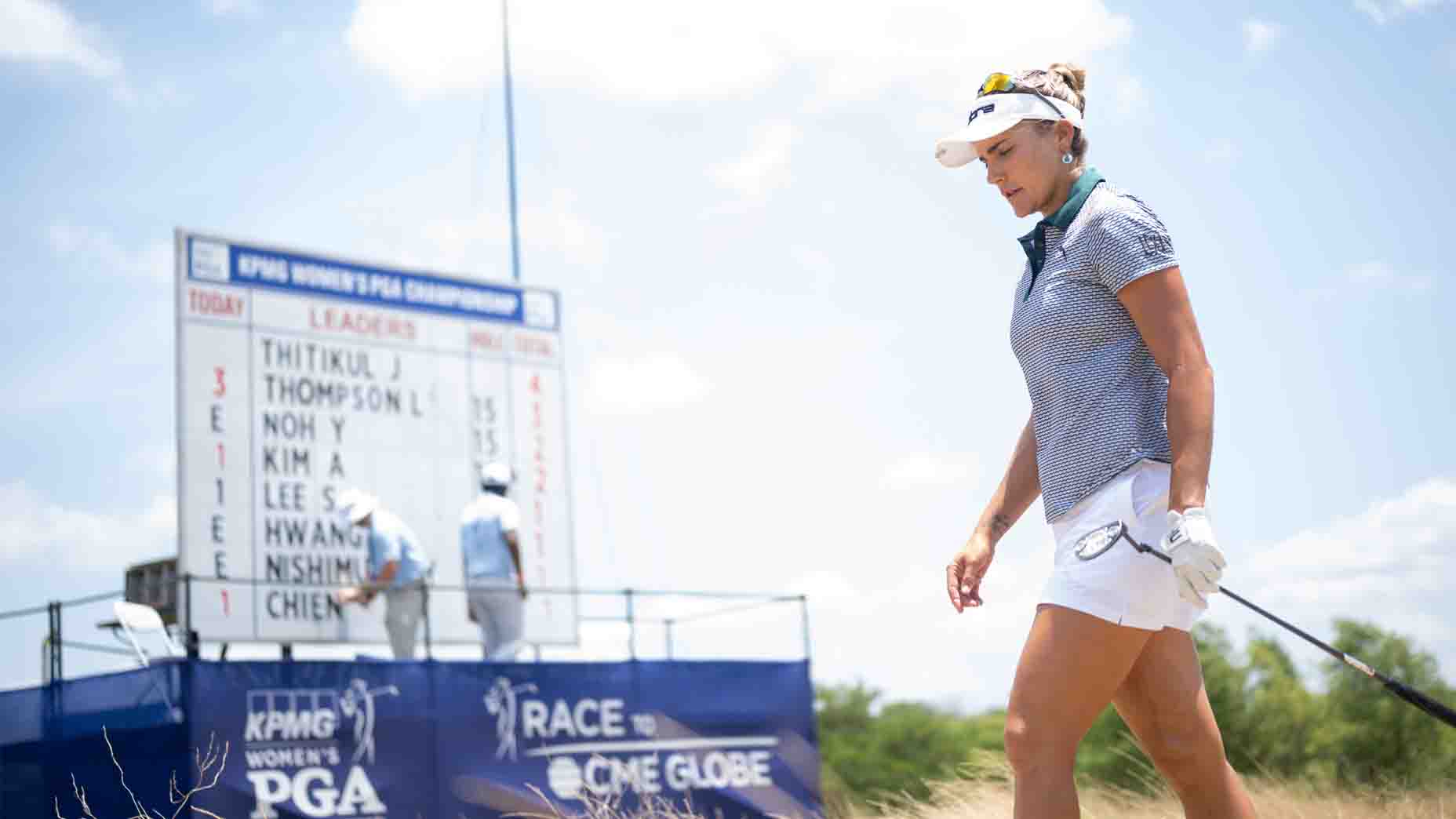 Lexi Thompson walks during the 2025 KPMG Women's PGA