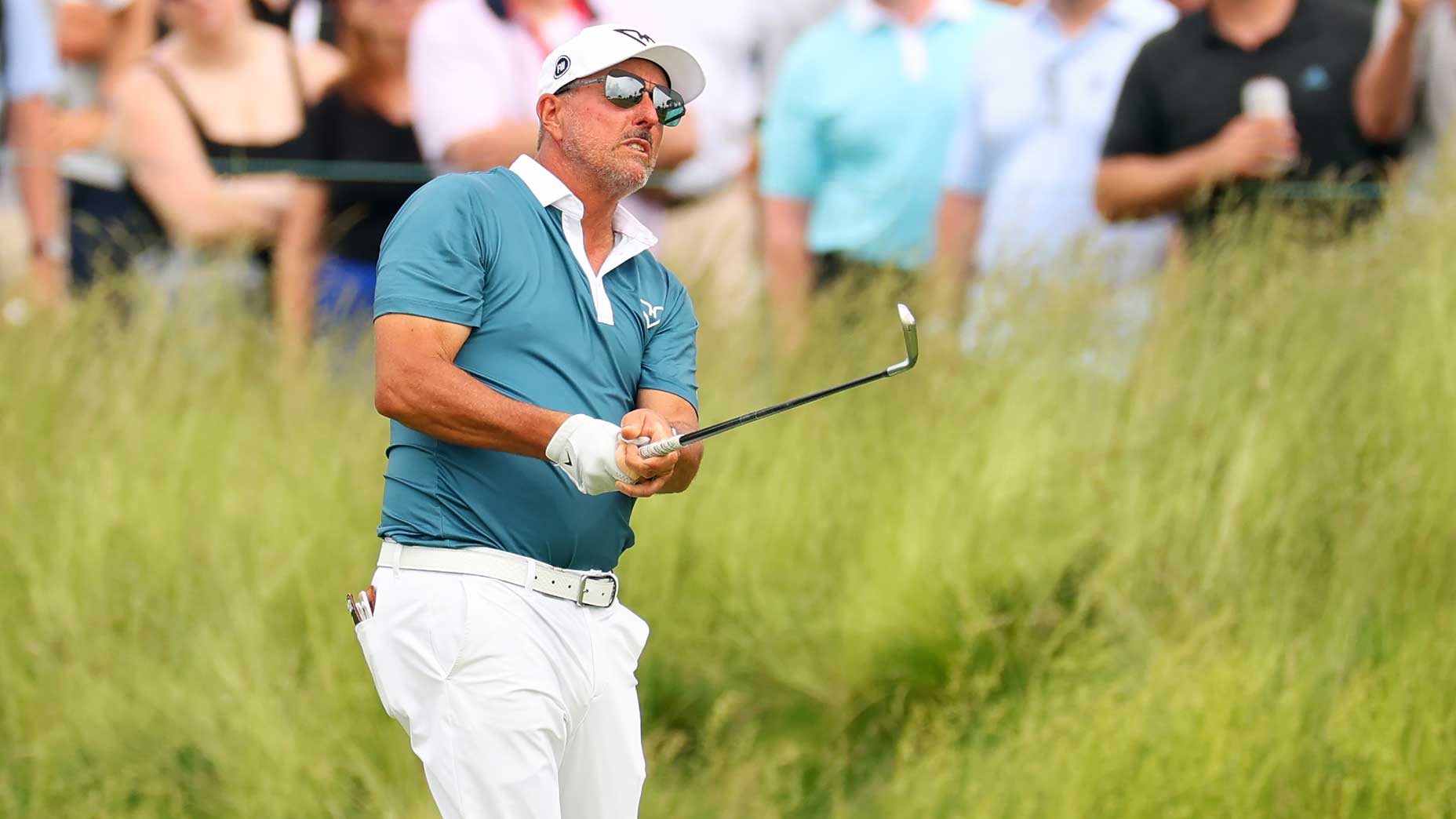 phil mickelson hits a shot at the us open