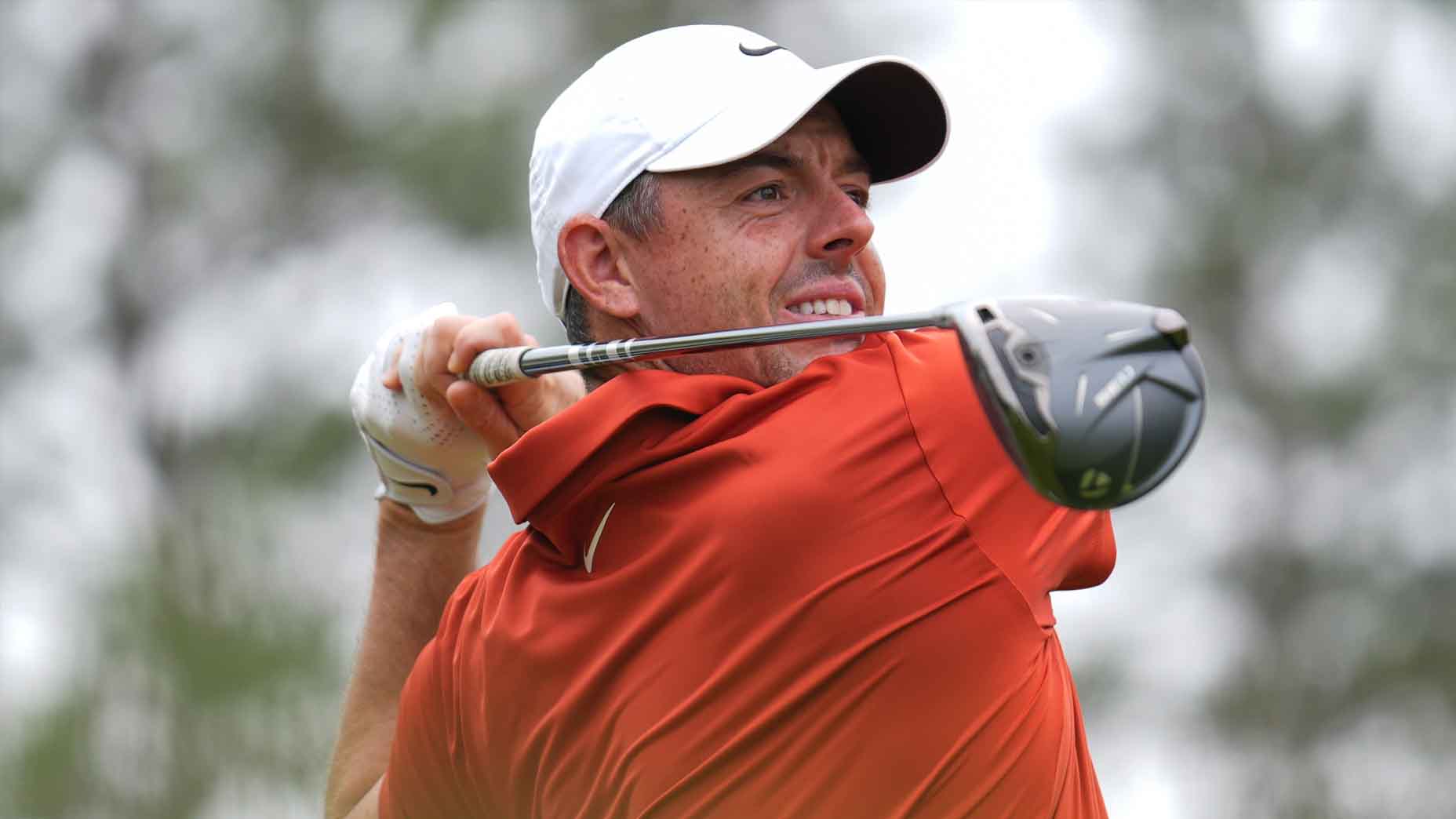 Rory McIlroy hits a tee shot during the 2025 RBC Canadian Open
