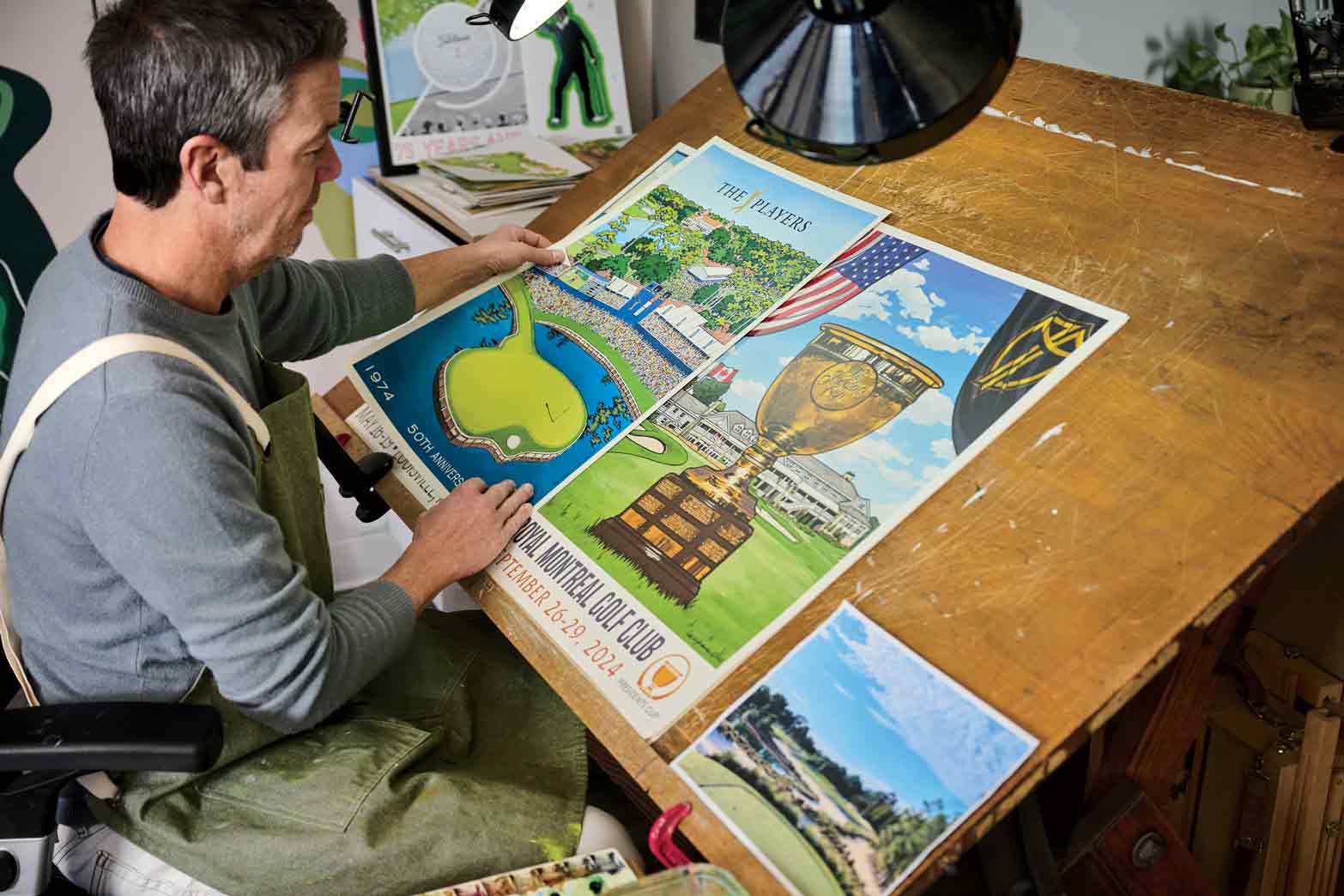 A drafting table that serves as work-and proofing station.