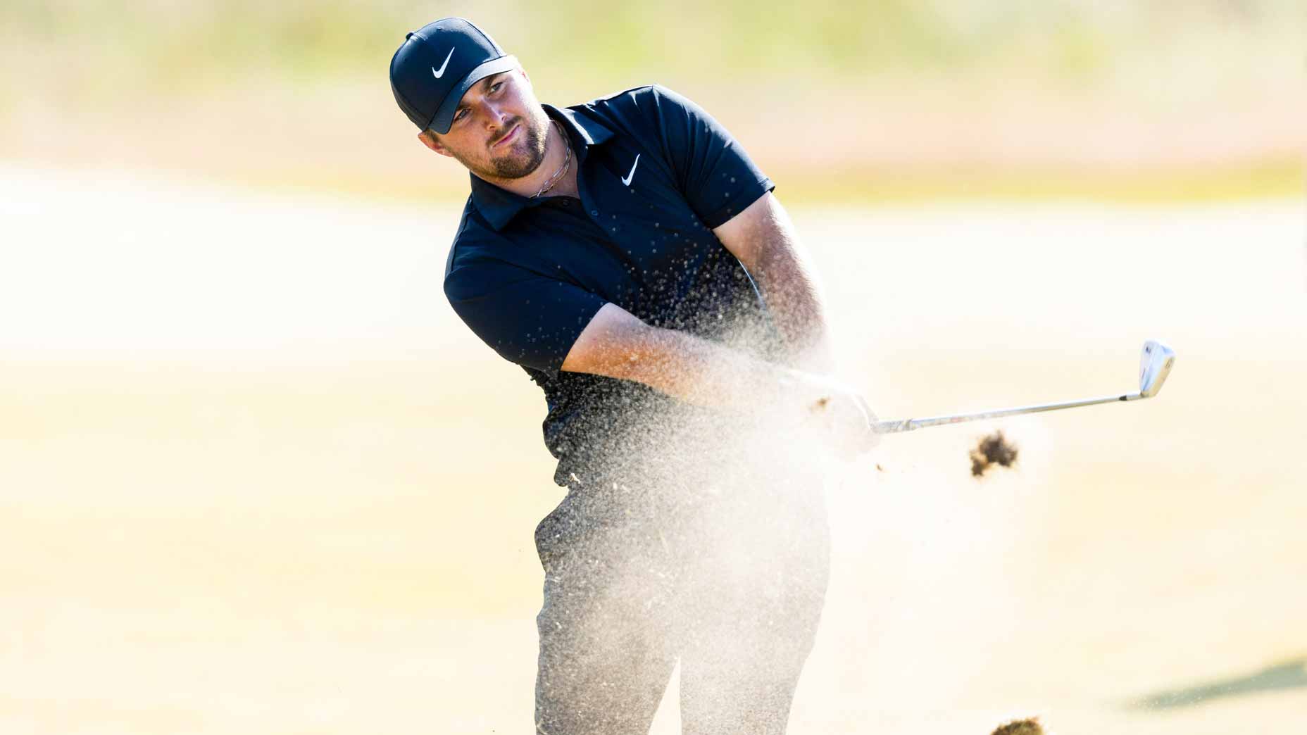 Chris Gotterup hits a shot at the Scottish Open.
