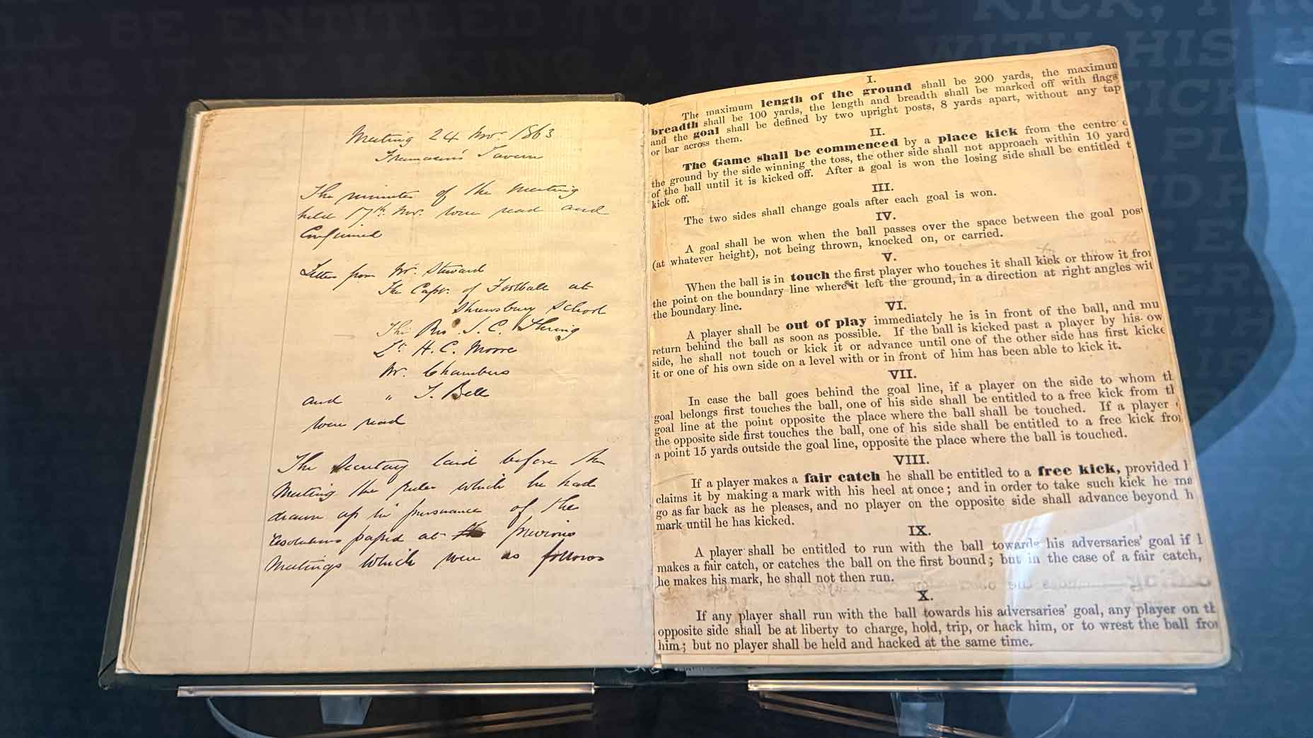 original rules of european football