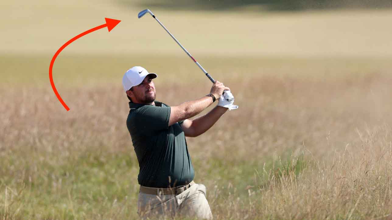 chris gotterup hitting iron shot at scottish open