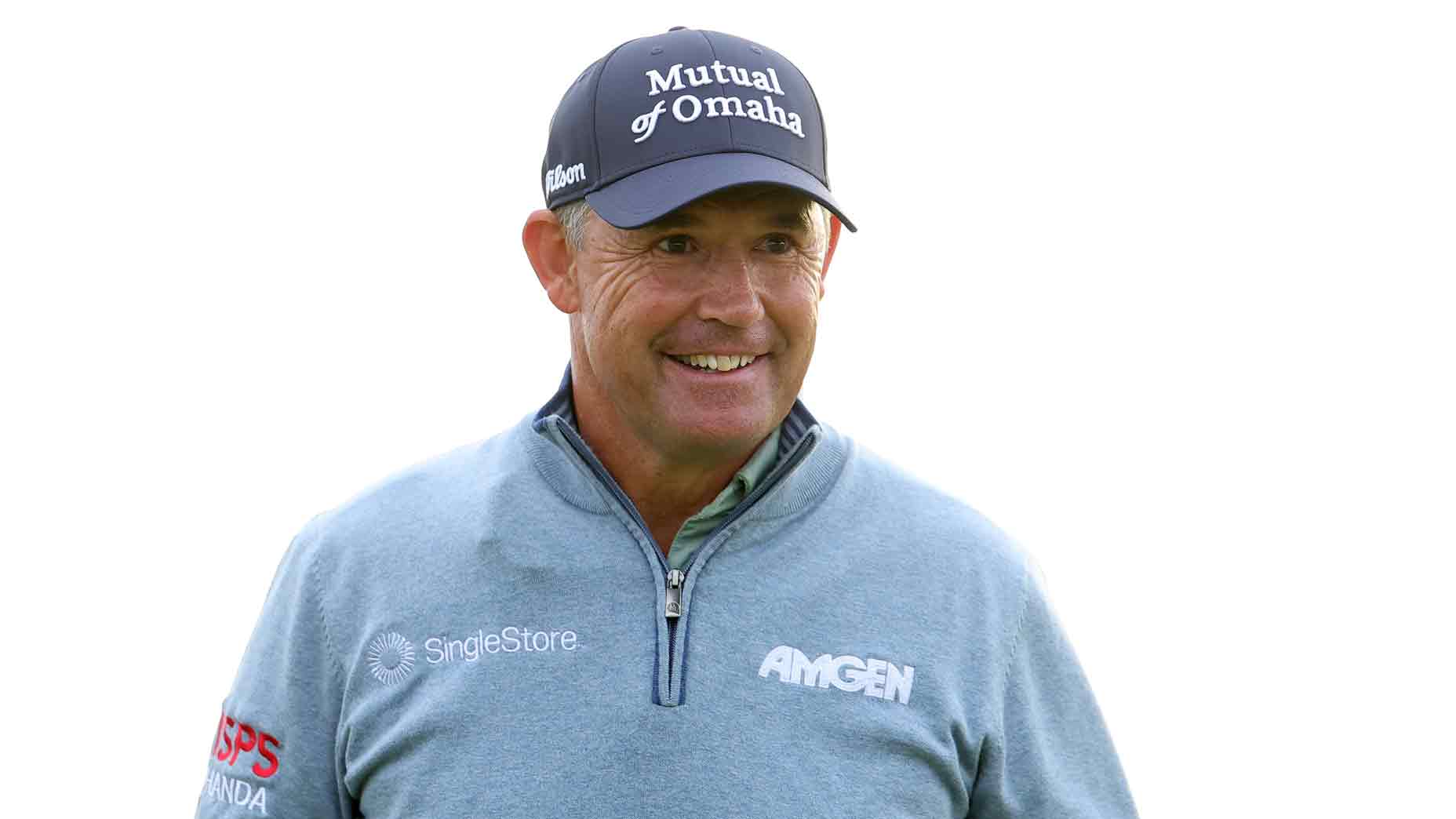 Padraig Harrington of Ireland reacts on the first green during day one of The 153rd Open Championship at Royal Portrush Golf Club on July 17, 2025 in Portrush, Northern Ireland.