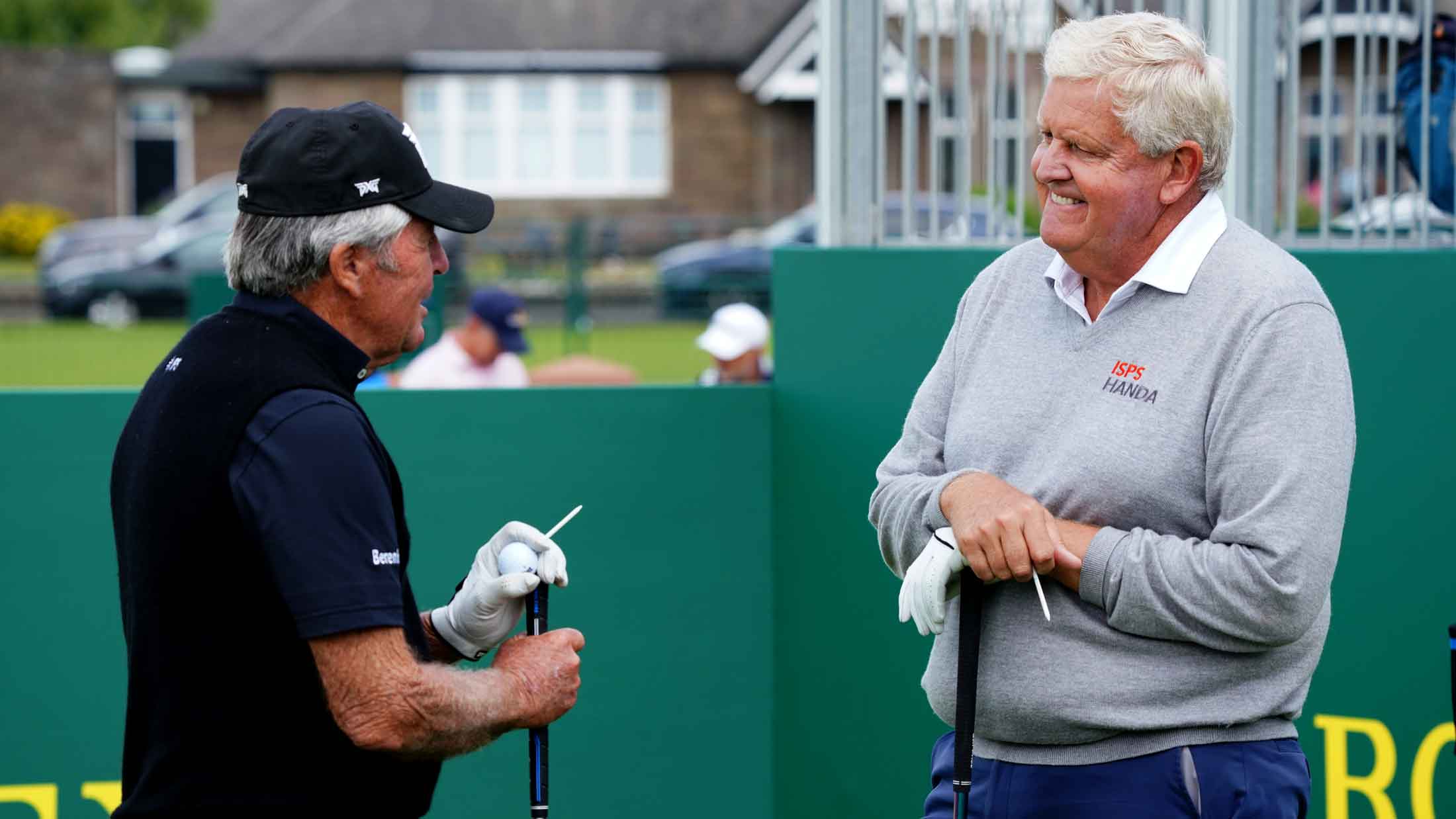 gary player and colin montgomerie at 2024 senior open pro-am