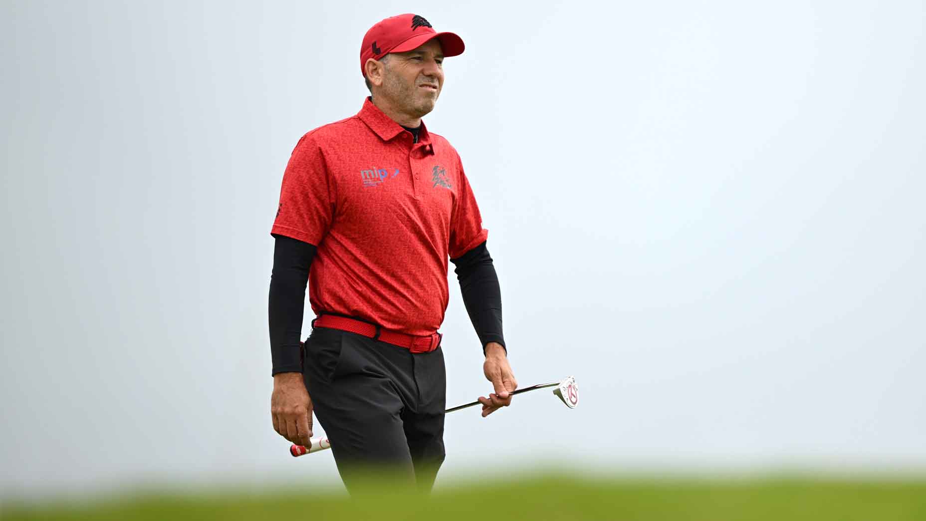 Sergio Garcia walks during the 2025 Open Championship