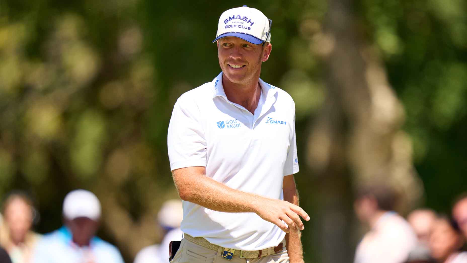 Talor Gooch reacts to a putt on the final day of LIV Andalucia