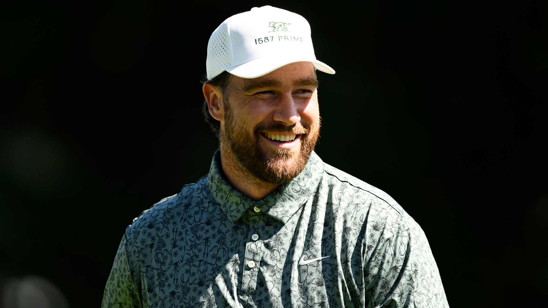 Travis Kelce stands in the second tee box during the first round of the American Century Championship at Edgewood Tahoe Golf Course on July 11, 2025 in Stateline, Nevada