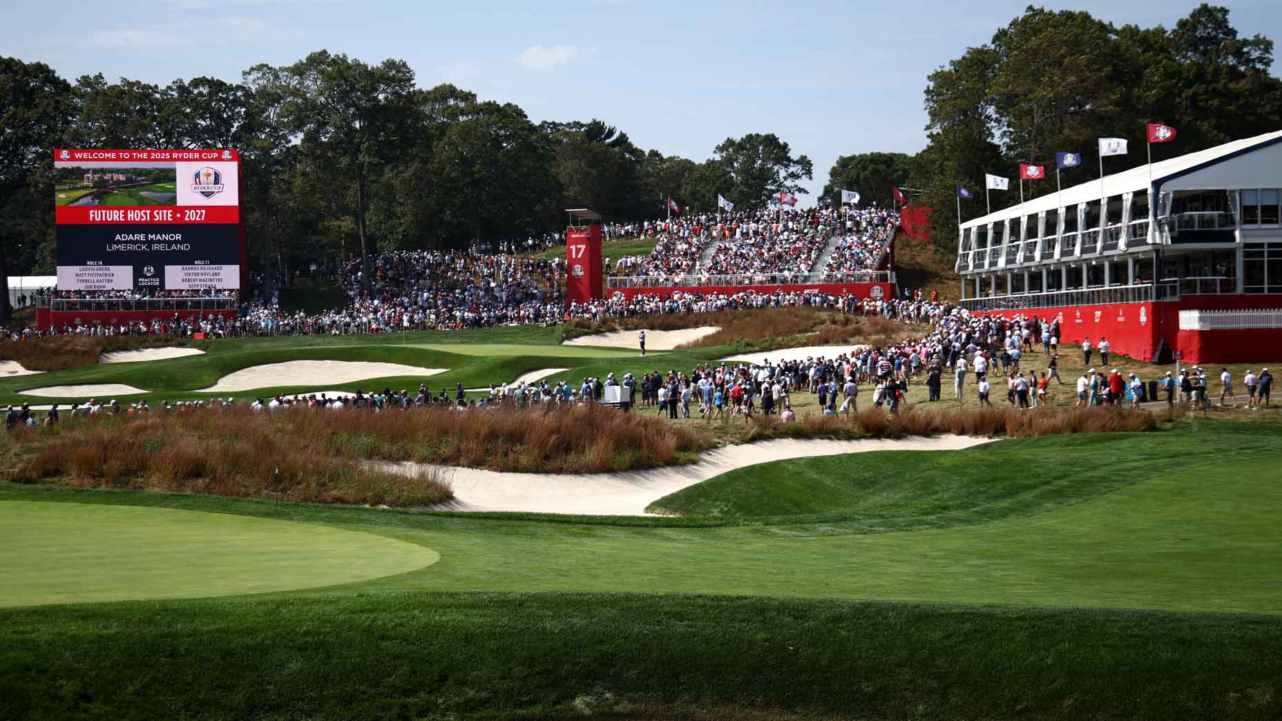 A general view of the 17th hole prior to the Ryder Cup 2025 at Black Course at Bethpage State Park Golf Course on September 23, 2025 in Farmingdale, New York.