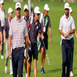 Bryson DeChambeau of Team United States walks to the first green prior to the Ryder Cup 2025 at Black Course at Bethpage State Park Golf Course on September 24, 2025 in Farmingdale, New York.