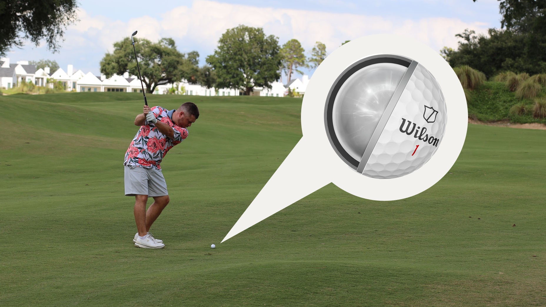 Jake Morrow takes aim with his Wilson Staff Model X Golf Ball
