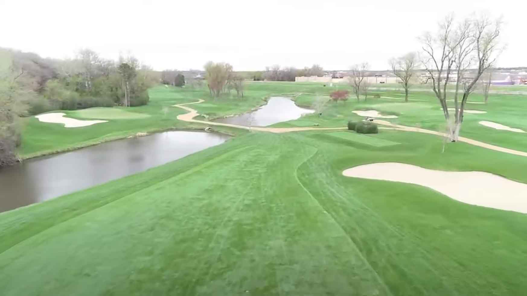 The approach shot at Minnehaha's 12th hole.