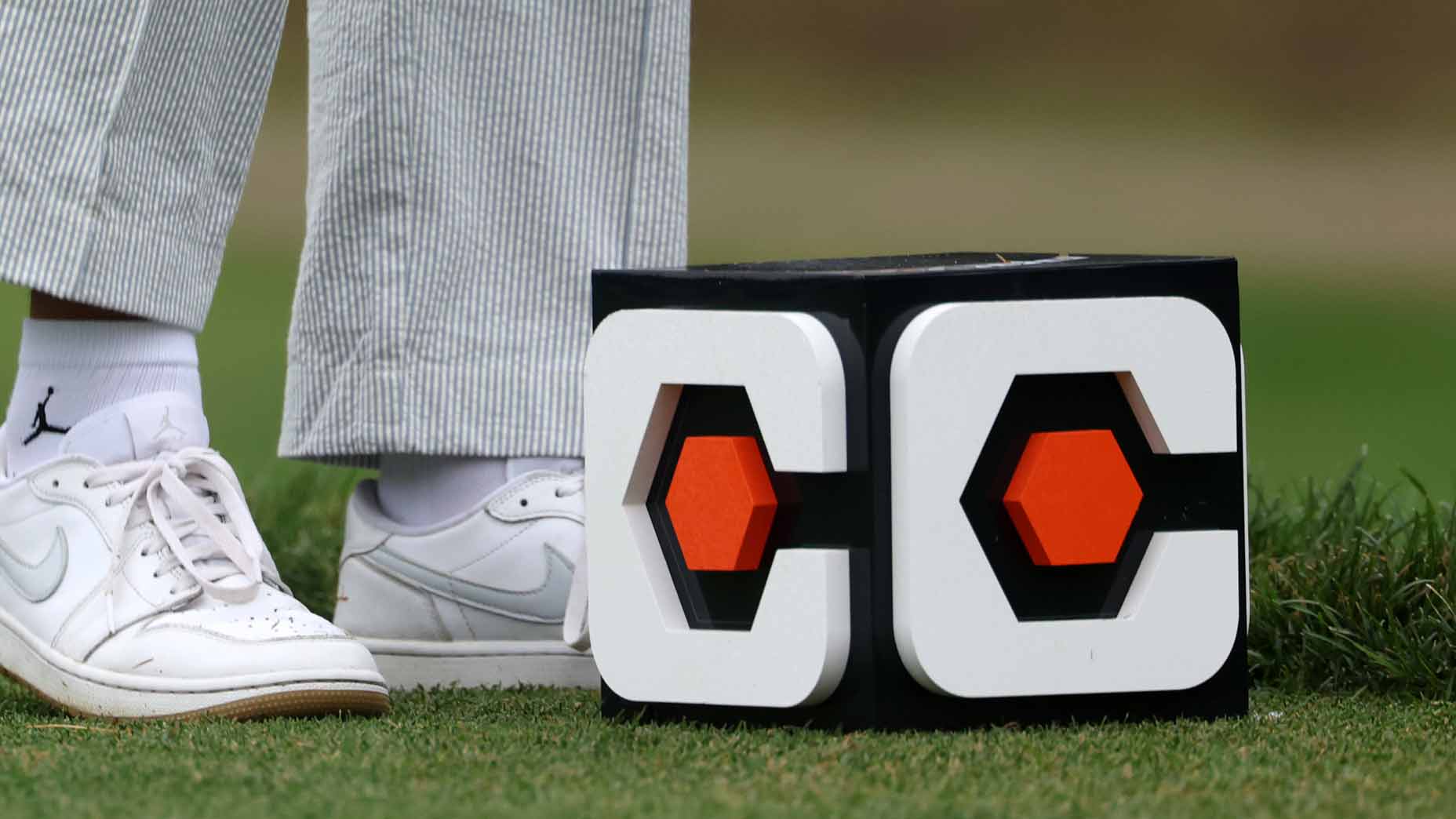 A 2025 Procore Championship tee marker pictured at Silverado Resort.