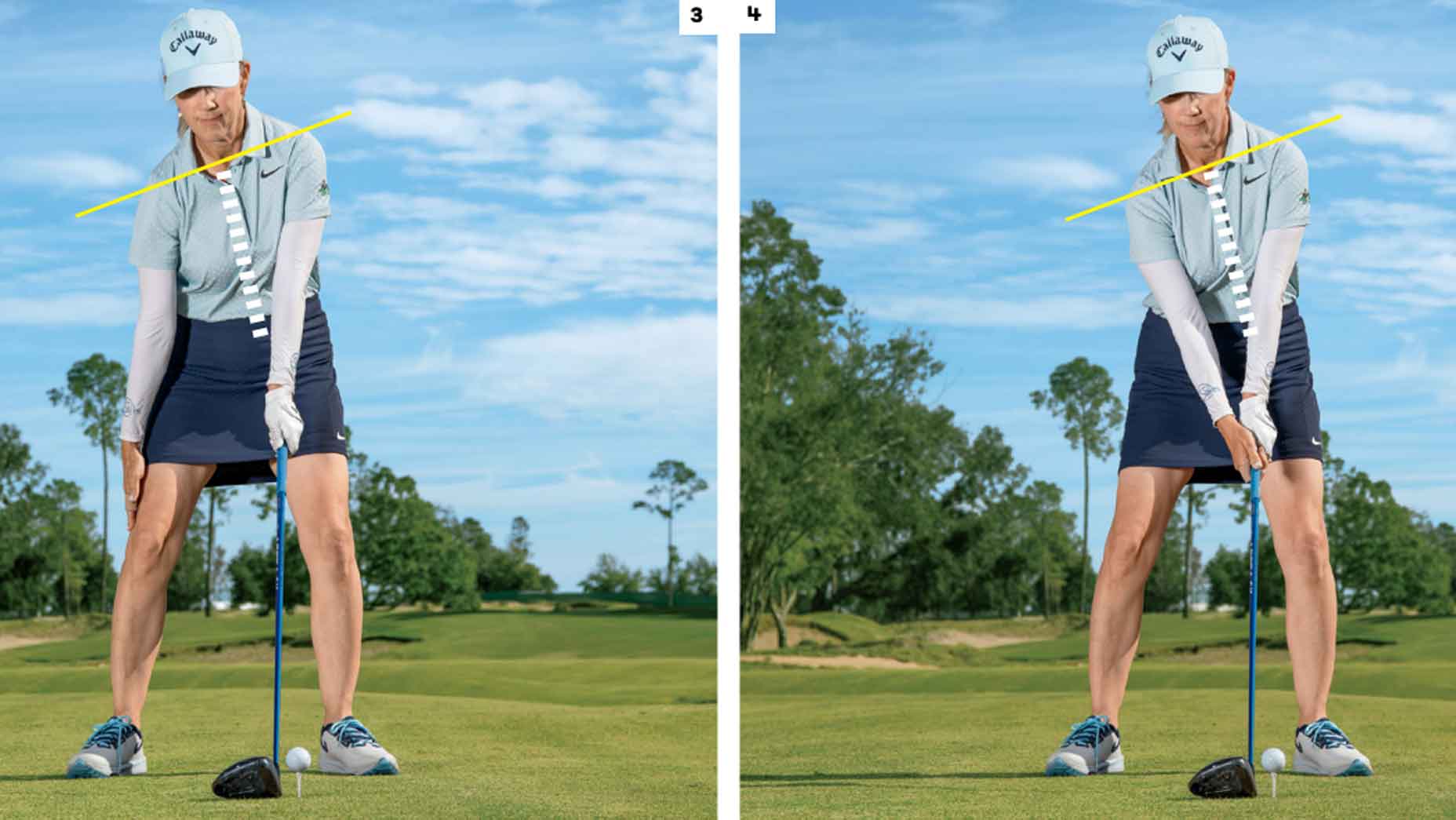 cheryl anderson demonstrates how to properly tilt your spine at address