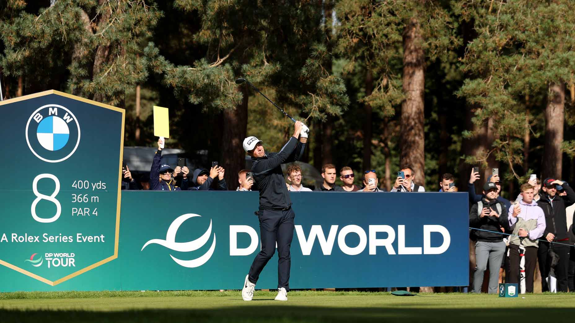 Viktor Hovland hits drive during the 2025 BMW PGA Championship at Wentworth Golf Club.