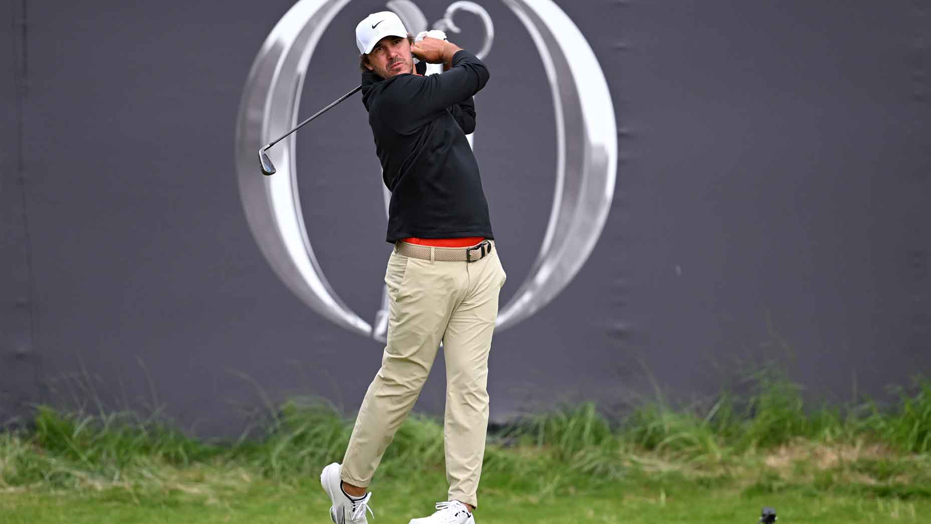 Brooks Koepka hits a tee shot during the 2025 Open Championship