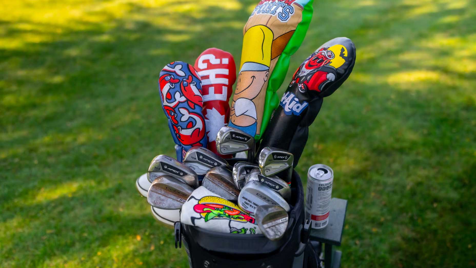 Golf clubs and golf bag of GOLF Fully Equipped host Jake Morrow