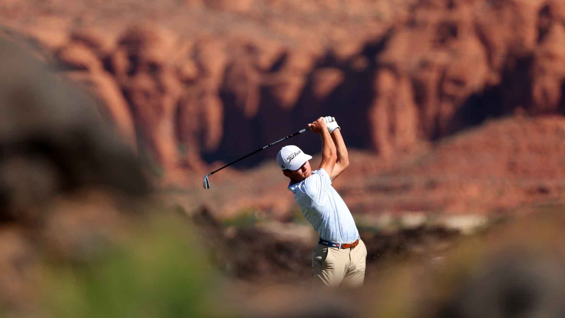 Michael Brennan hits a shot during the final round of the Bank of Utah Championship