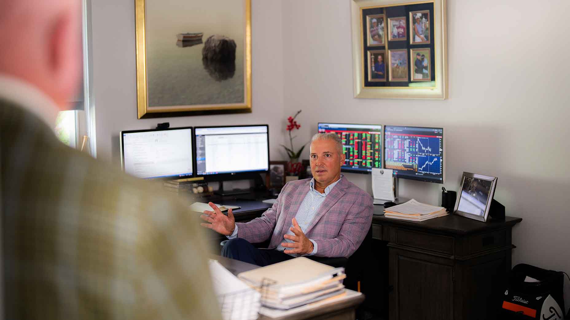 Trip Kuehne in his office