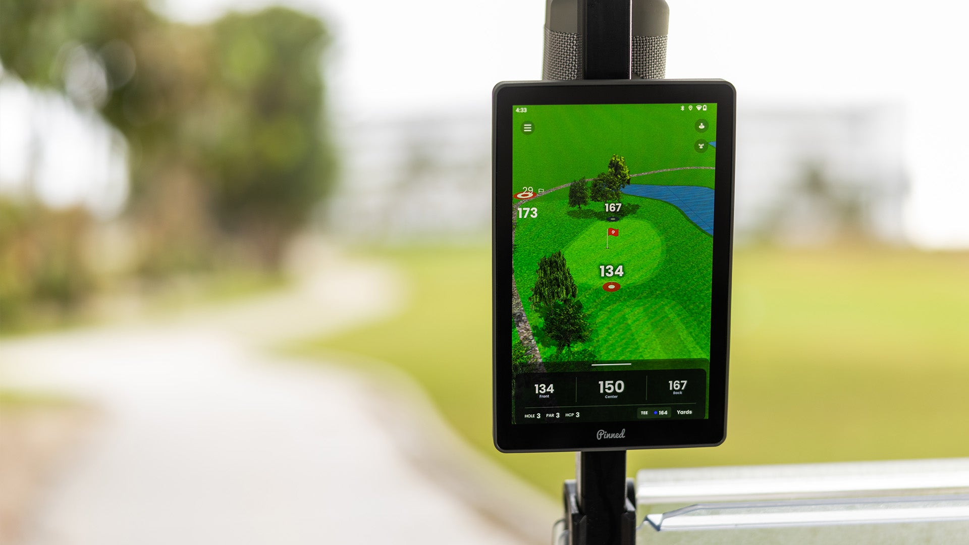 Pinned Golf Caddie - On Cart