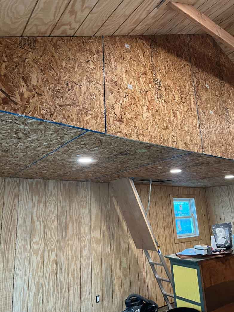 Garage interior work in progress