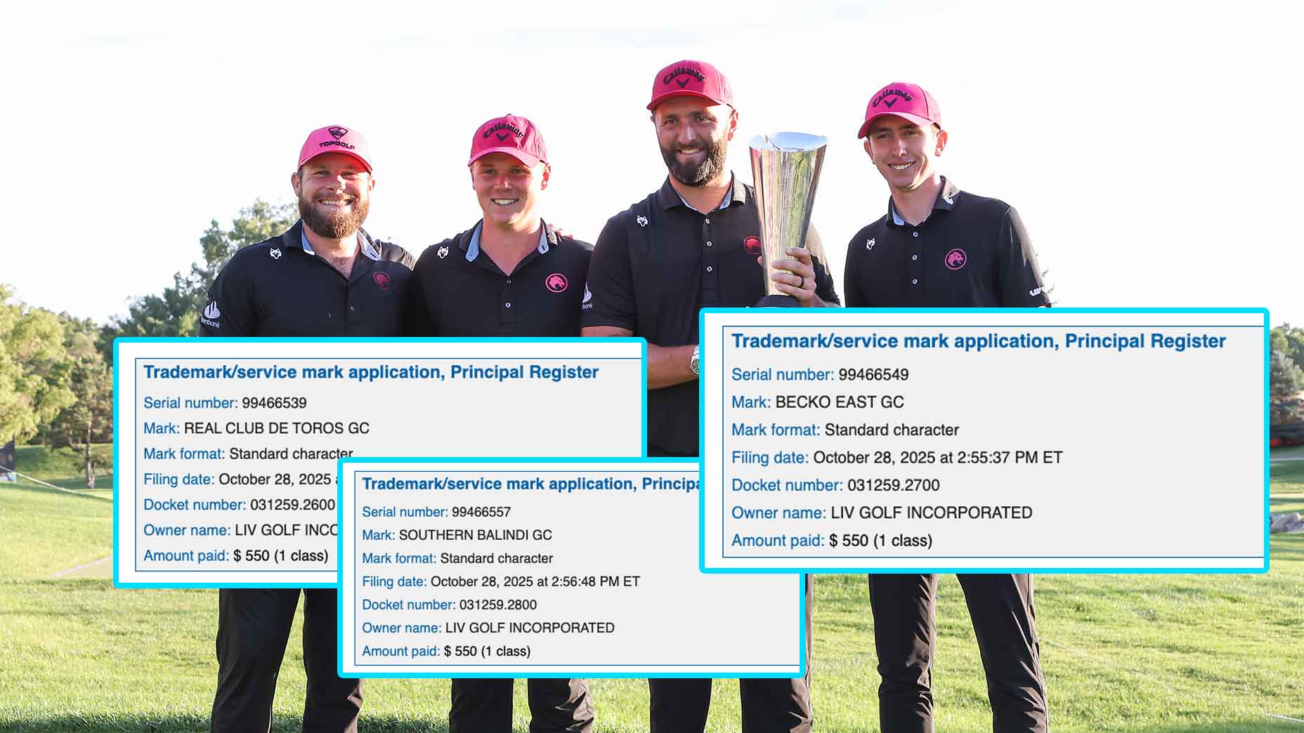 liv golf trademark applications