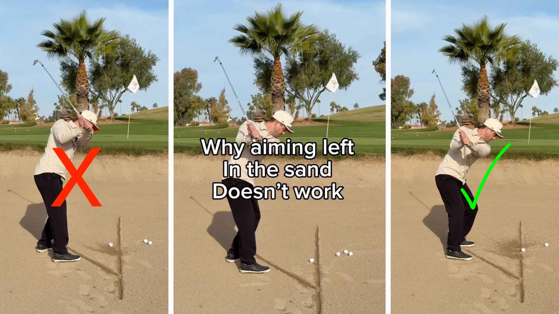 Why you need to stop aiming left on greenside bunker shots