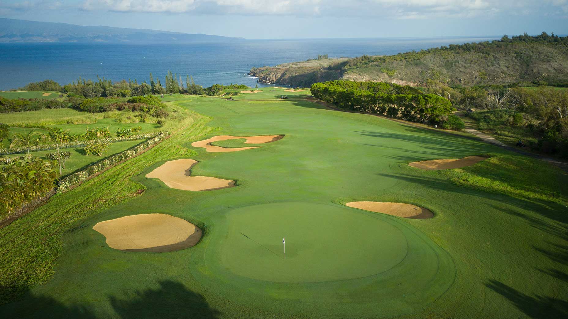 The 14th hole of the Plantation Course at Kapalua Resort.