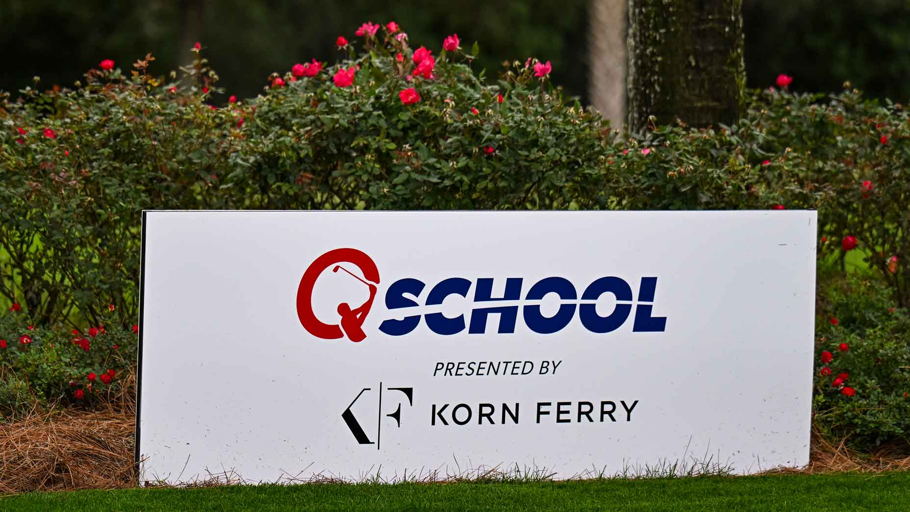 PGA TOUR Q-School sign pictured at Dye's Valley Golf Course at TPC Sawgrass.