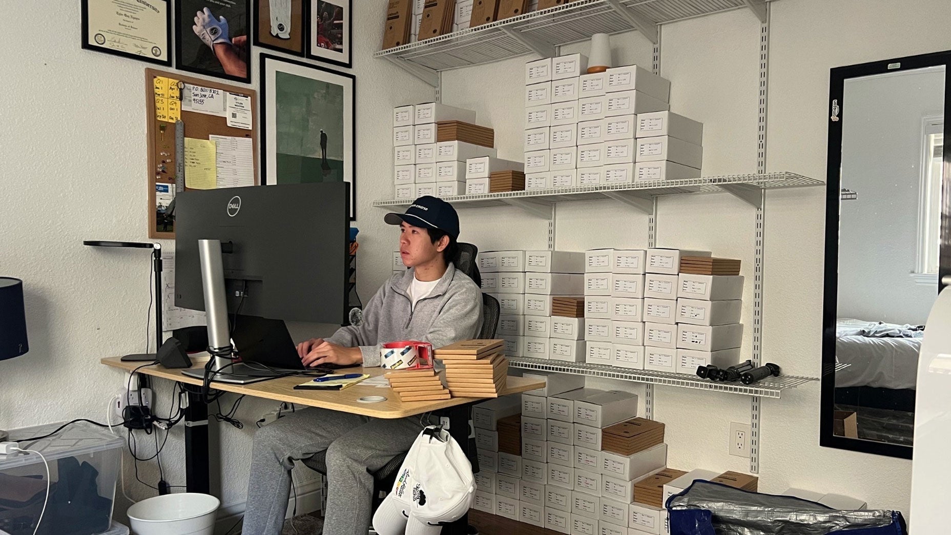 Tyler Nguyen in his home office of ForeLinks